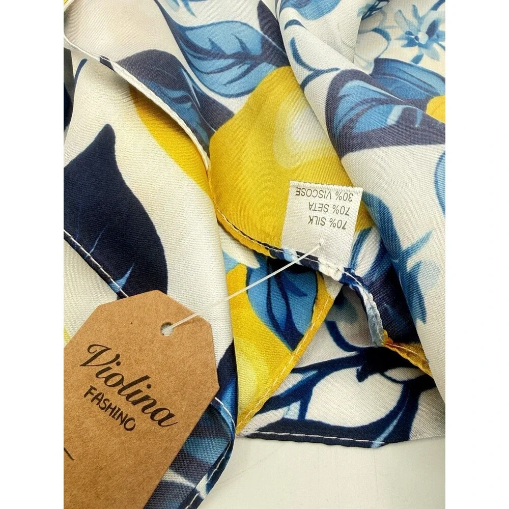 Amalfi Italy Coast Positano Silk Scarf Lemon Scarf Summer Scarf Gift for Her NWT
